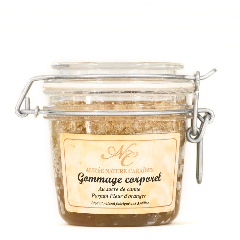Gommage au sucre de canne parfum fleur d'oranger de Guadeloupe 250 ML