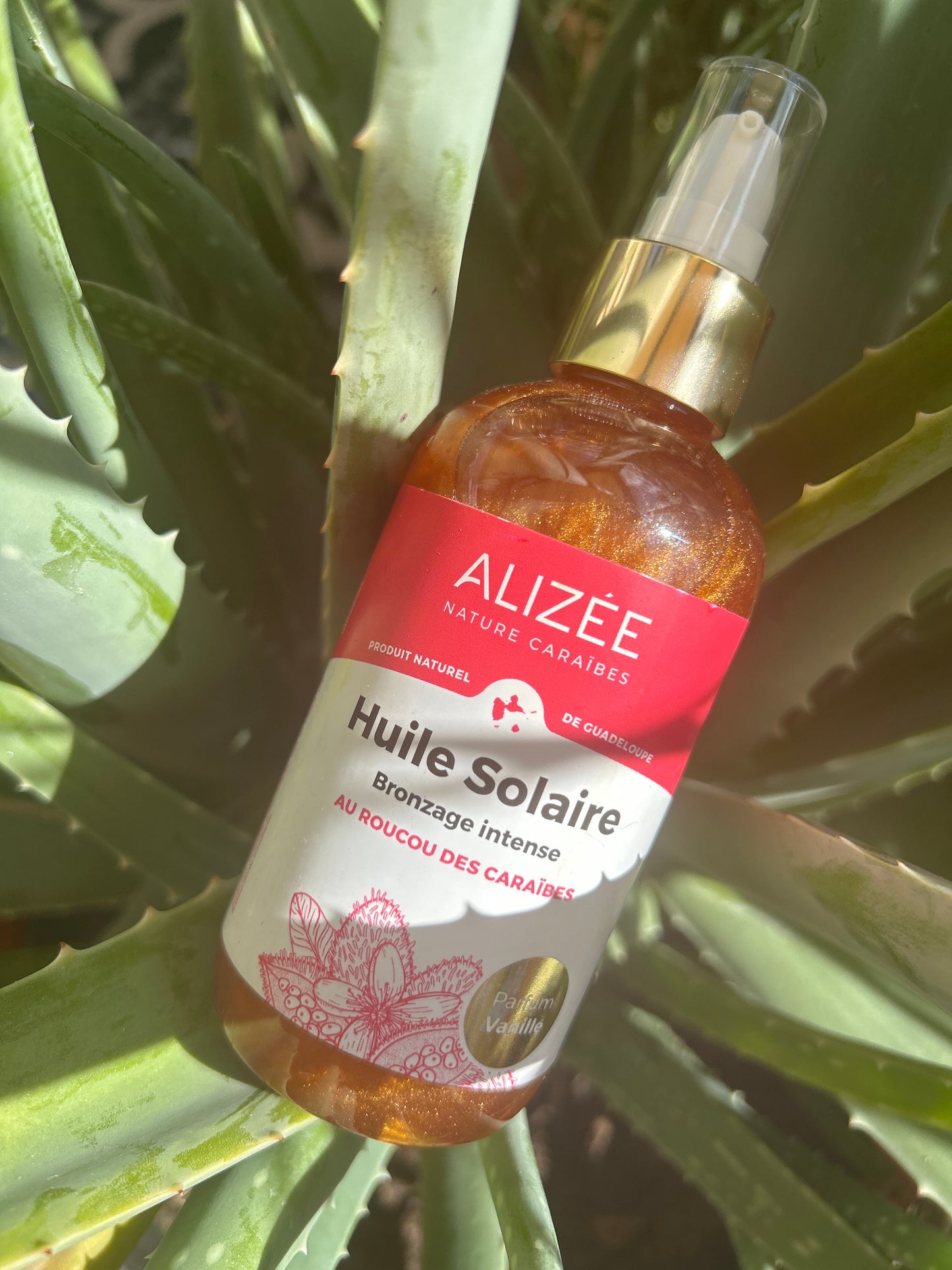 Huile solaire au roucou bronzage intense de Guadeloupe