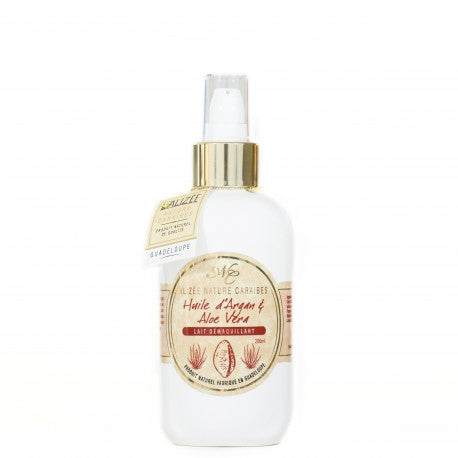 Lait démaquillant huile argan et aloe vera de Guadeloupe