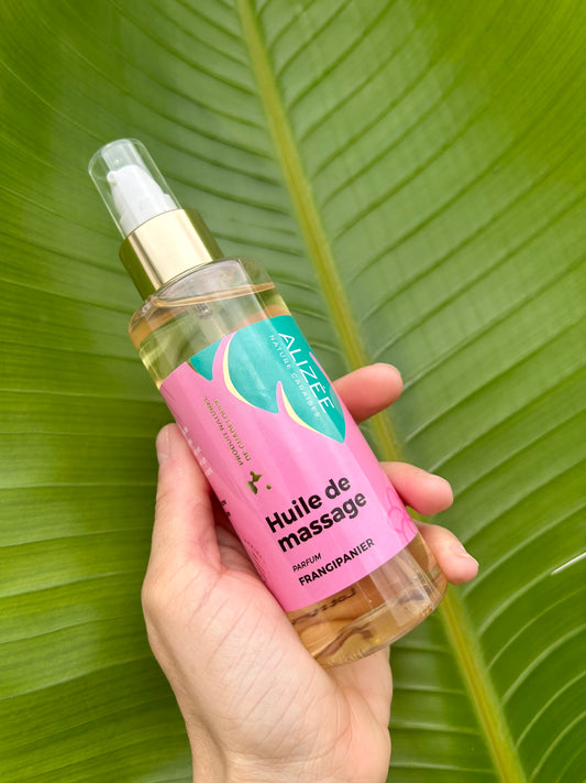 Huile de massage fleur de frangipanier de Guadeloupe