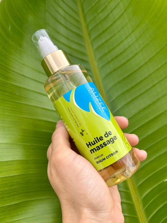 Huile de massage rhum citron de Guadeloupe