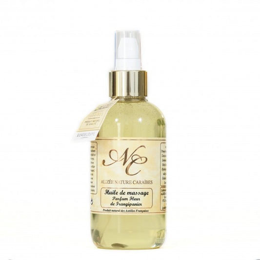 Huile de massage fleur de frangipanier de Guadeloupe