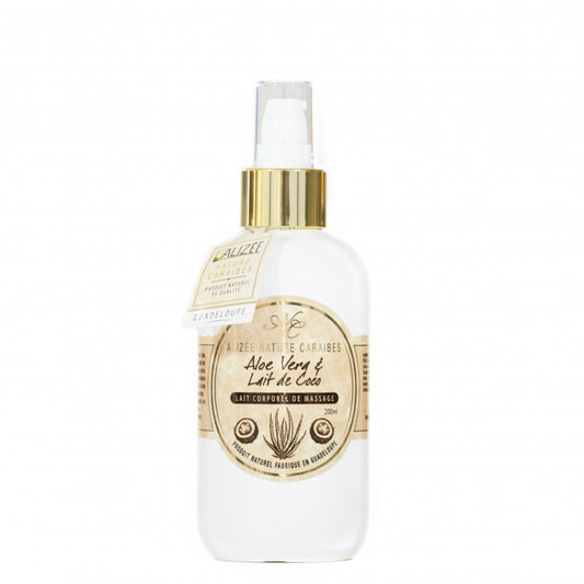 Lait de massage aloe vera et lait de coco de Guadeloupe